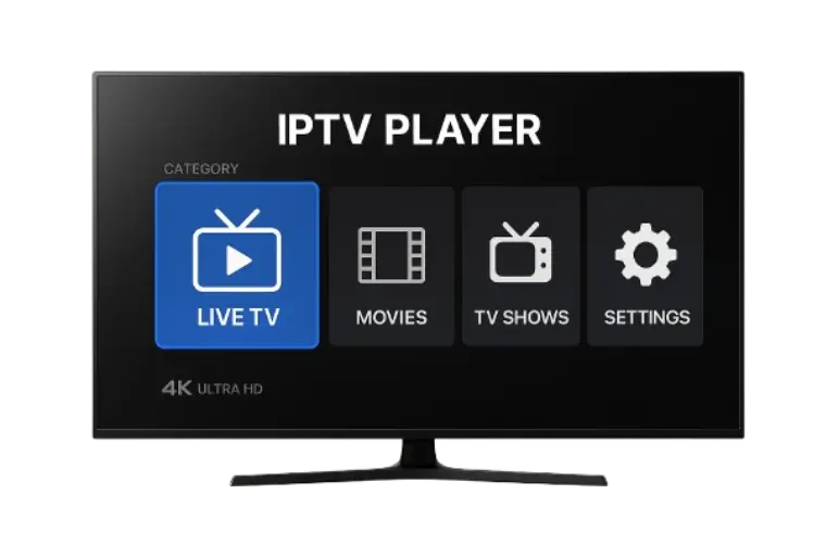 IPTV on TV Screen